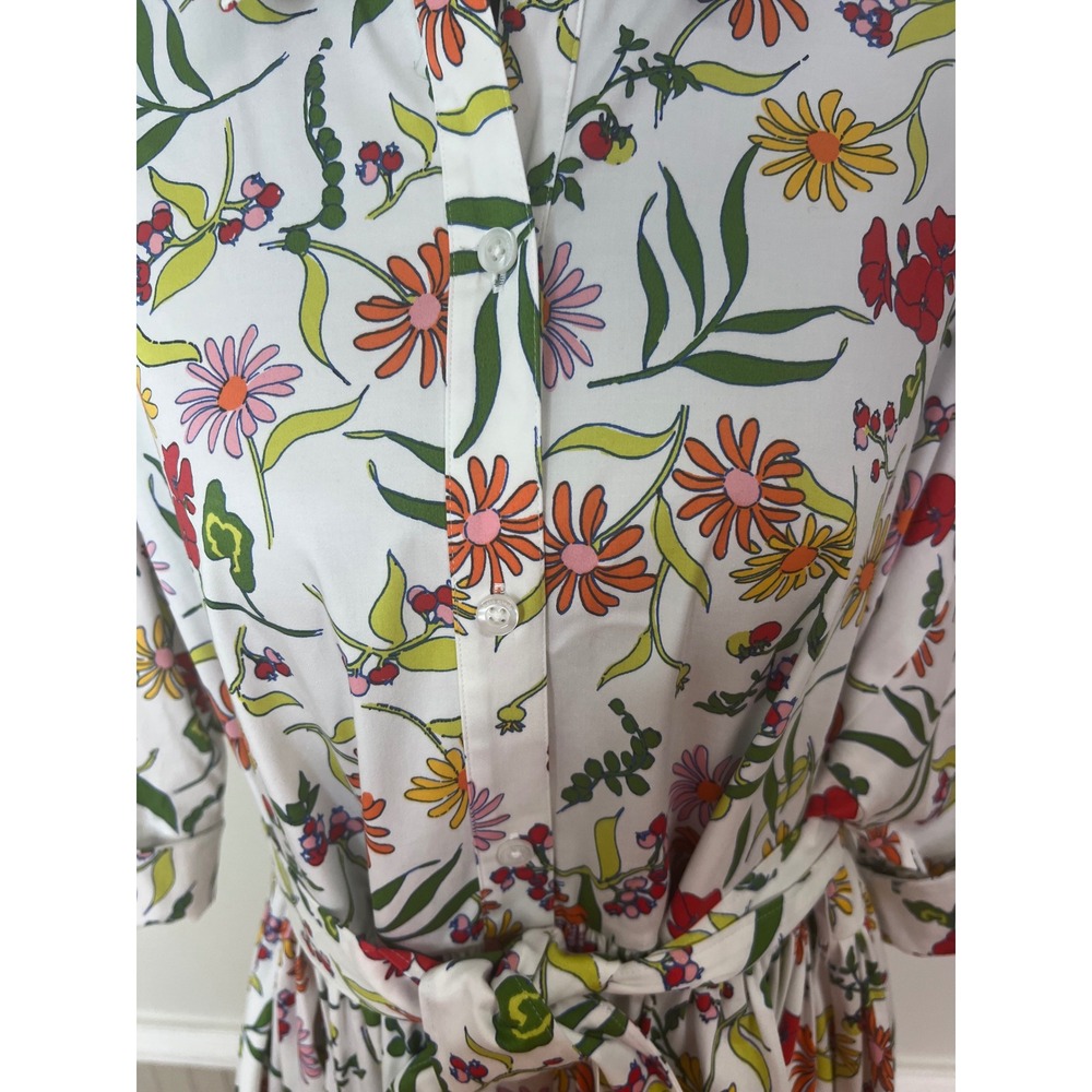 Kate Spade New York Greenhouse Floral Cotton Poplin Midi Shirt Dress Size L NWOT - Picture 8 of 14